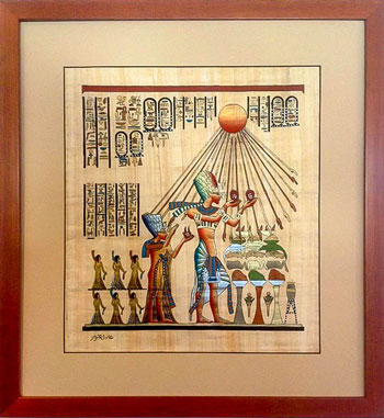 Framed satin art of Egyptian culture